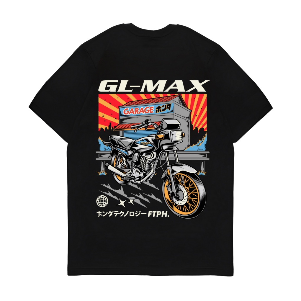 Kaos Baju Atasan Tshirt Lengan Pendek Black Motor GL Max Classic FTPH Original Terbaru Kekinian