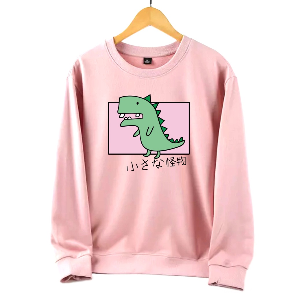 Little monster Lucu Sweater Oblong Basic Wanita Size M-L-XL-XXL Bisa Bayar Ditempat COD