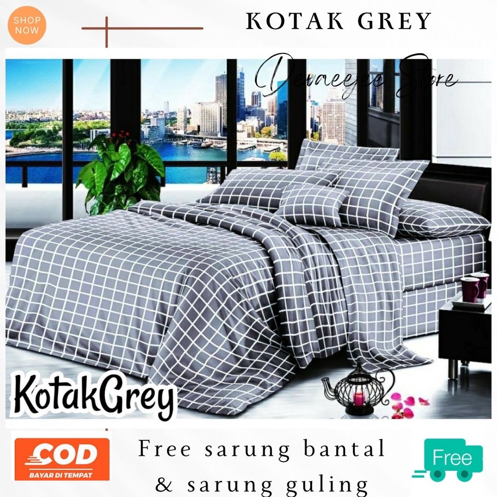 Sprei aesthetic 180x200 // 160x200 // 120x200 kotak aesthetic bahan katun disperse tebal anti luntur