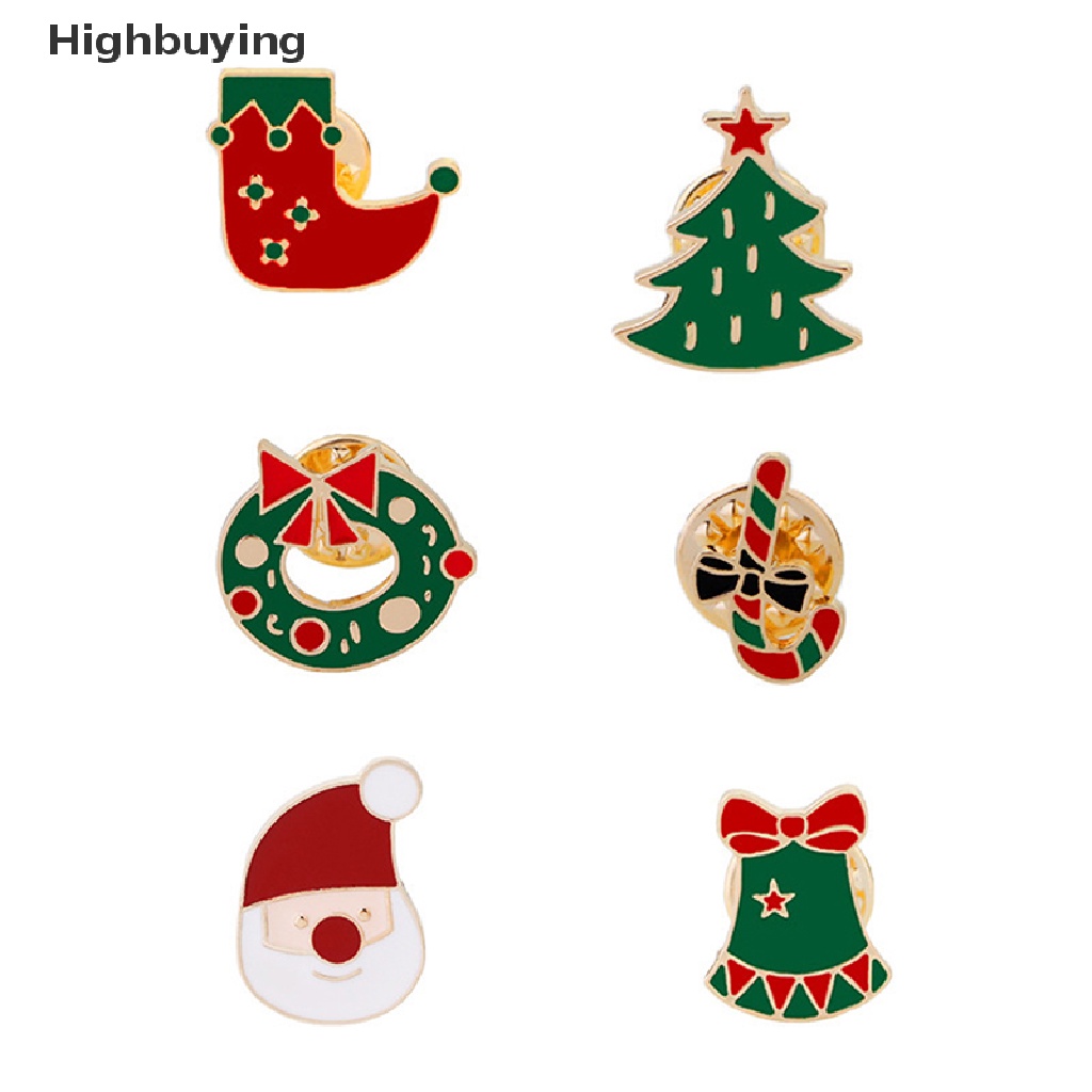 Hbid Kreatif Kartun Natal Kartun Bros Pin Santa Claus Pohon Natal Bell Enamel Pin Lucu Kerah Pin Lencana Bros Festival Pesta Perhiasan Hadiah Glory