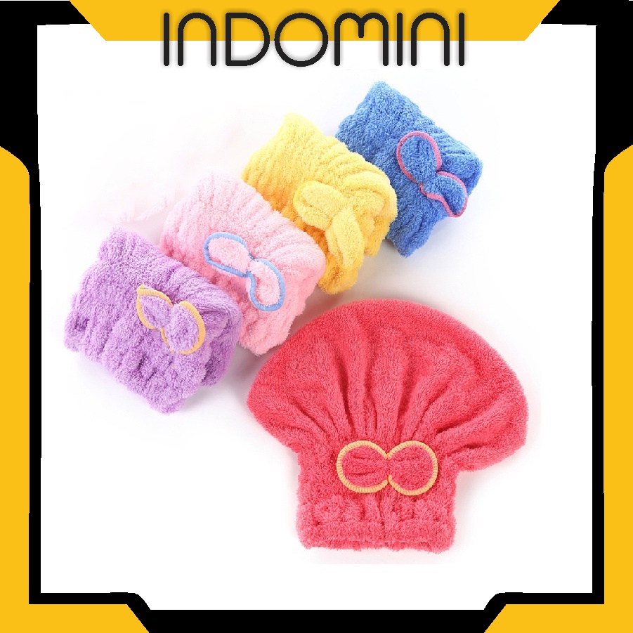 INDOMINI Handuk Rambut Keramas Cepat Kering Towel Dry Hair Dewasa Kepala Topi Mandi R841