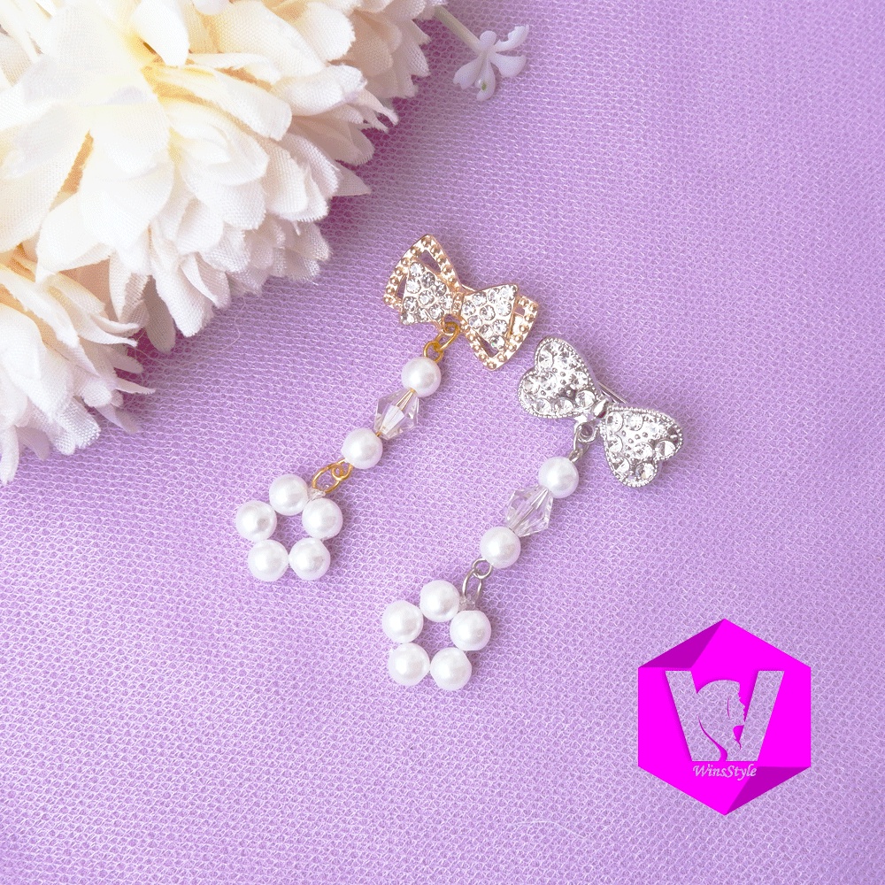 Bros Anting Hijab Handmade Mutiara Mungil Winsstyle Peniti Jilbab WB075