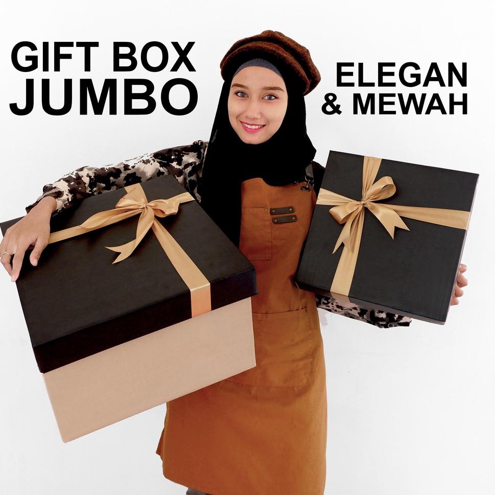 

(I-F3F)[✓] Gift Box Jumbo / Kotak Kado / jumbo 43x31cm / Packaging Hadiah / Hampers Box / Unik Goni Aestetic terviral