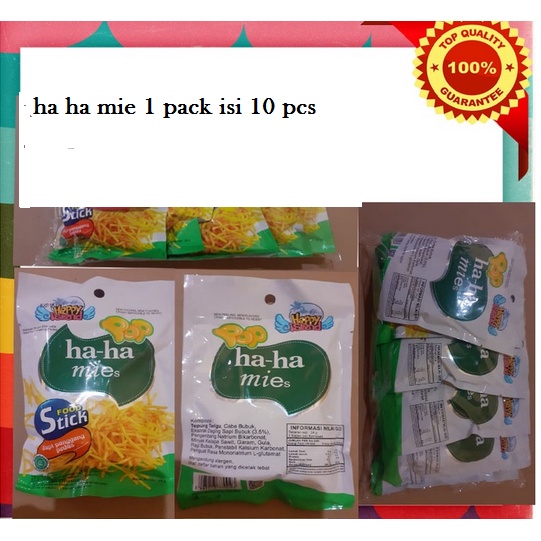 Snack Ha ha Mie Stick Food Rasa Harum Pedas sapi panggang 1 pack isi 10 pcs