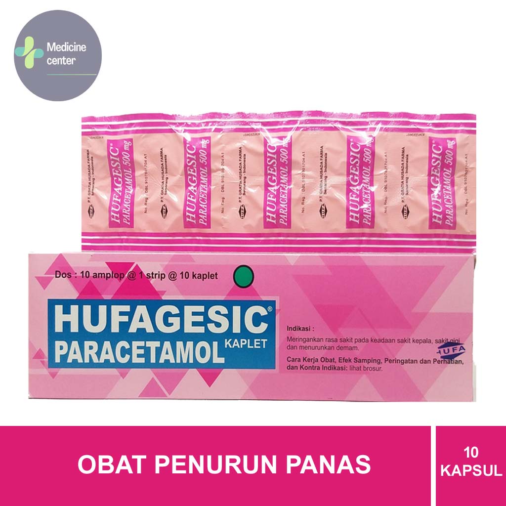 obat penurun panas hufagesic 500 mg strip 10 tablet / paracetamol / sakit kepala / nyeri