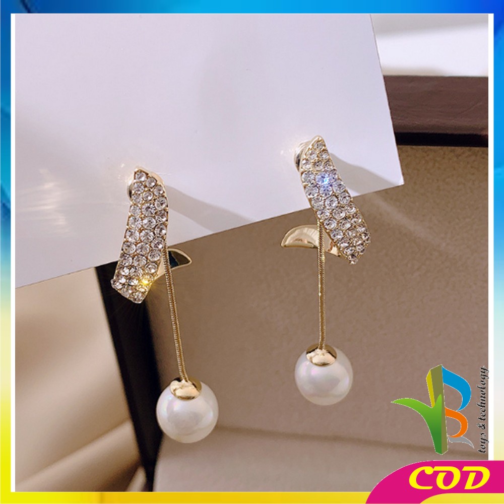 RB-K119 Anting Mutiara Gaya Korea Motif Pita Aksesoris Fashion Wanita / Anting Rumbai Panjang Elegant Earrings Butterfly Women