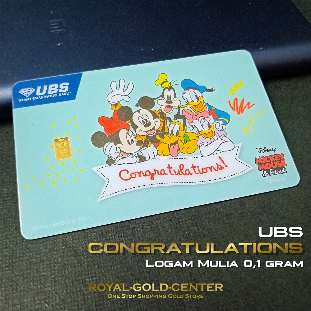 UBS Congratulations Gift Mickey Mouse Disney series 0.1 gram
