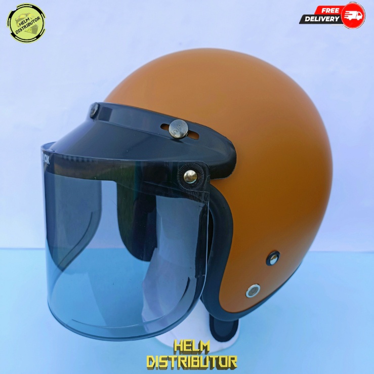 HELM BOGO DEWASA POLOS KACA DATAR HITAM DAN BENING ,KUALITAS PREMIUM UNTUK PRIA DAN WANITA GROSIR COD