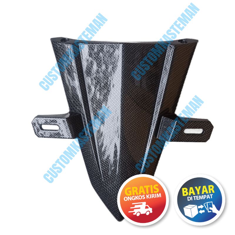 [ ORI AHM ] Dasi Depan Dudukan Plat Nomor Carbon Honda Beat LED Street Deluxe 2020 - Sekarang Motif 