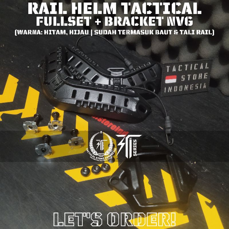 Part Helm Tactical - Rel Helm Balistic / Rail Helm Tactical dan Bracket NVG 1 Set (ABS)
