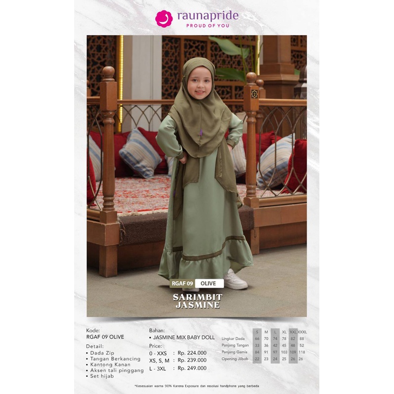 Raunapride Busana Sarimbit Keluarga / SR - 09 Olive / Fashion Muslim