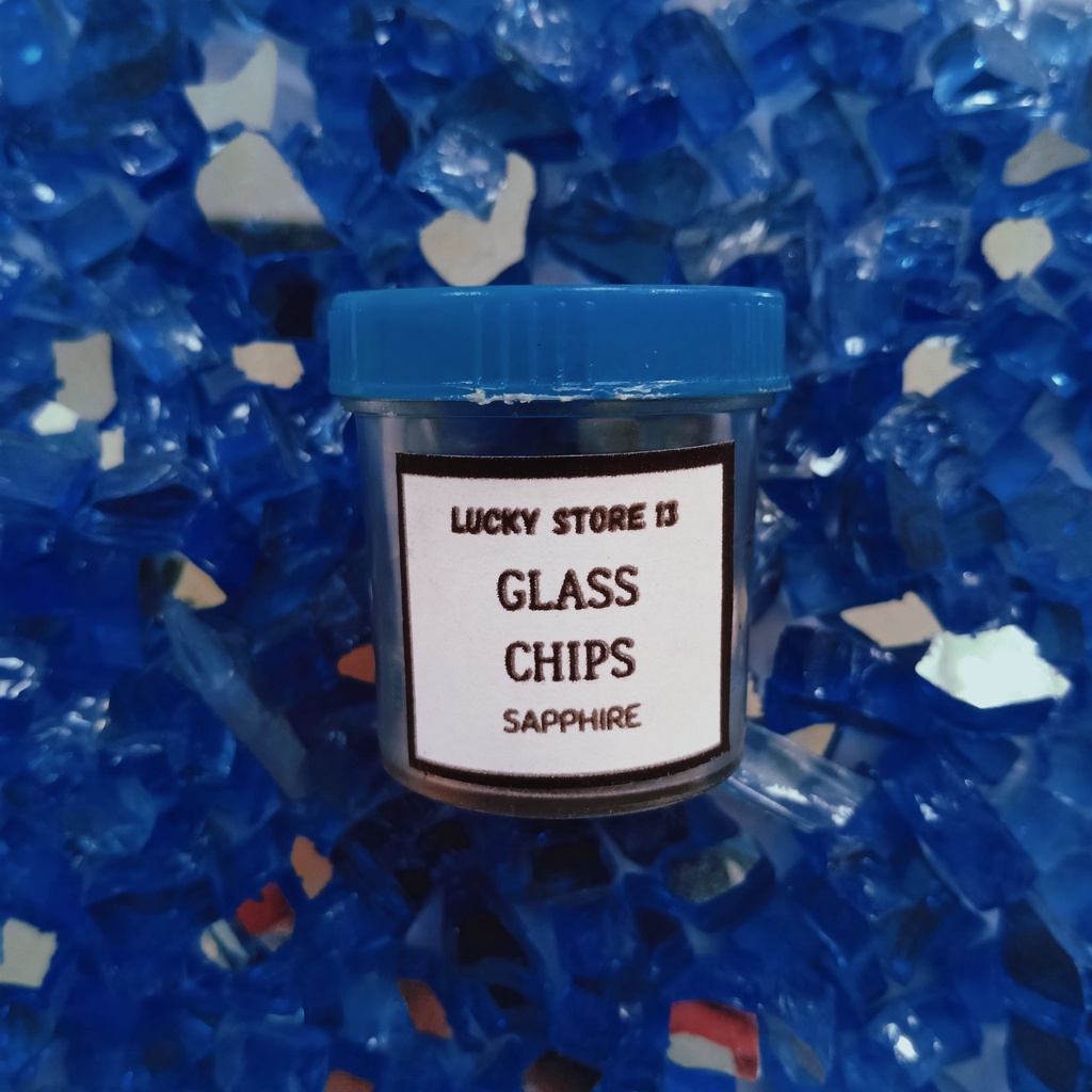 Batu Kristal Crystal Chips SAPPHIRE BLUE 20 gram Stone Padatan Mirror Gelas Glass Hiasan Interior De
