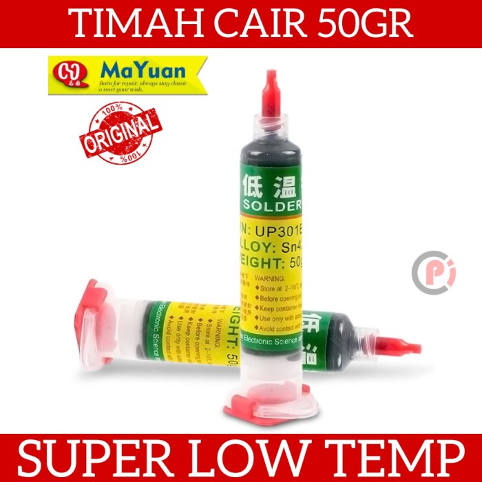 Original MA YUAN Timah Cair Super Low Temperature 138C SN42 isi 50gr