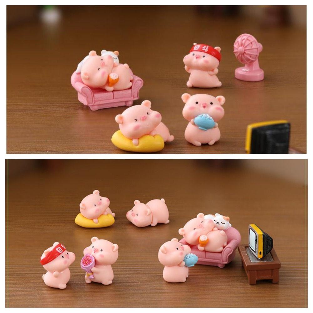 Suyo 6pcs/Set Patung Miniatur Lucu Aksesoris Meja Dekorasi Kamar Dekorasi Rumah