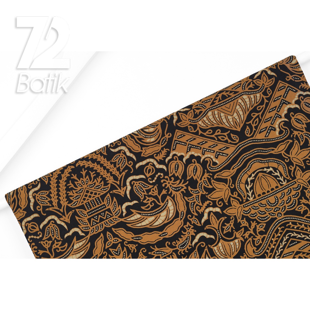 KAIN BATIK PREMIUM Bahan Katun Motif Rumah Sayap Warna Coklat Hitam 723079 Cap 72IL Jarik Jarit Samping Kebat Panjang Batik Katun Modern Premium Bahan Seragam Batik Pernikahan Kantor Keluarga Murah Kamen Jadi Batik Bali Lembaran