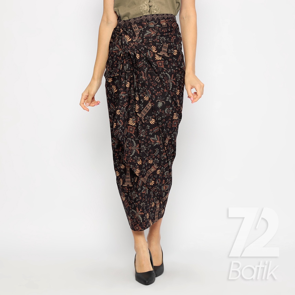 ROK LILIT BATIK Skirt Kebaya Instan Modern Wanita Motif Jam Gadang Warna Hitam 723132 Cap 72 - Rok Batik Lilit Bawahan Skirt Kamen Kebaya Songket Batik Panjang Plisket Span Instan Jadi Bali Lembaran Premium Modern Untuk Wanita Kondangan