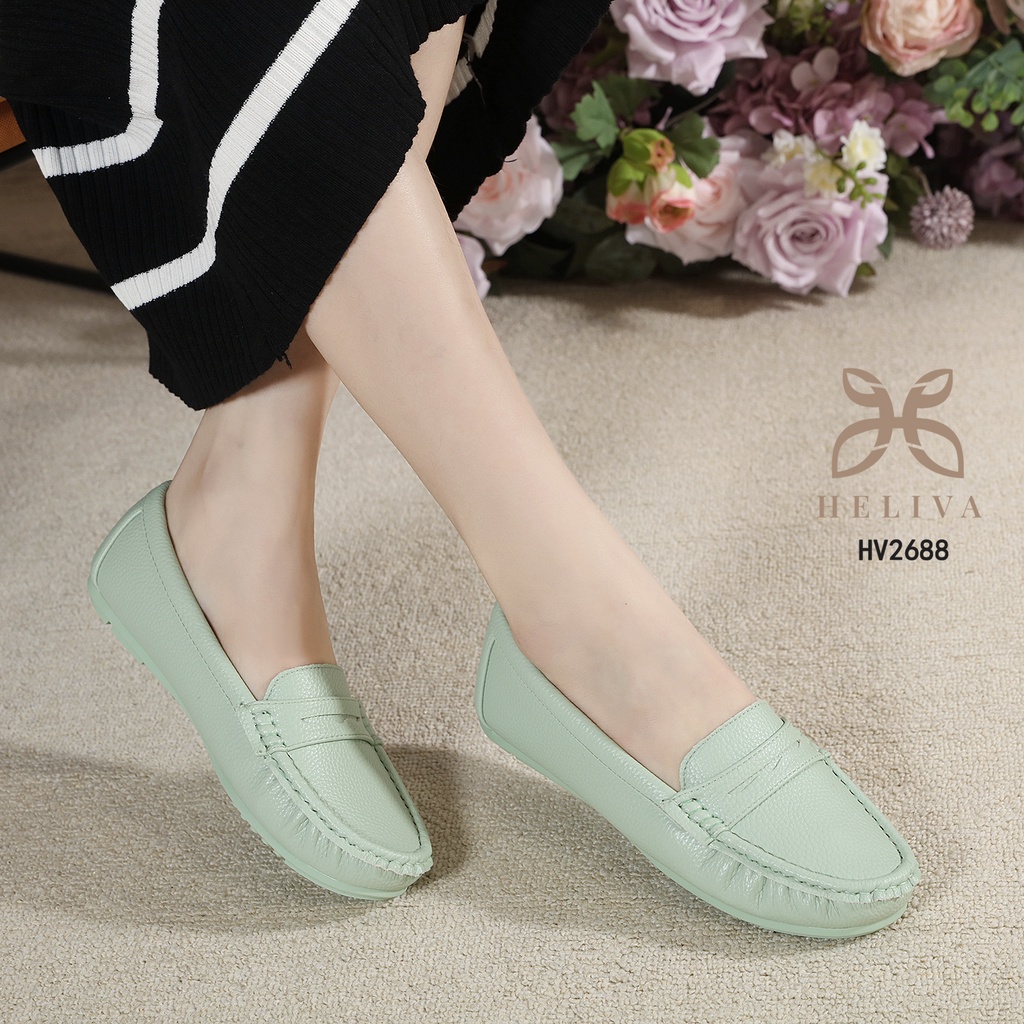 HELIVA Aleyna Sepatu Slip On Kerja Sol 1cm Wanita HV2688