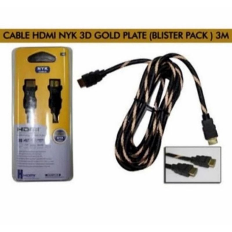 Kabel HDMI NYK 3M Plat Gold