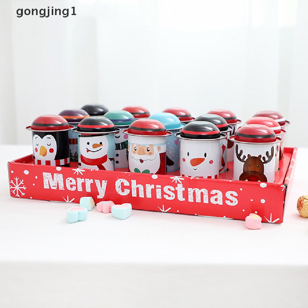 Ggg 1Pc Christmas Candy Tinplate Box Storage Can Tempat Permen Pesta Kaleng Anak Kado ID