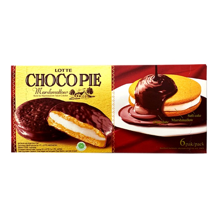 

Lotte Choco Pie Korea Kue Marshmallow Lapis Coklat 168 Gr