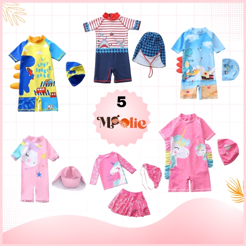 Moolie Baju Renang Anak Perempuan / Baju Renang Anak Laki/