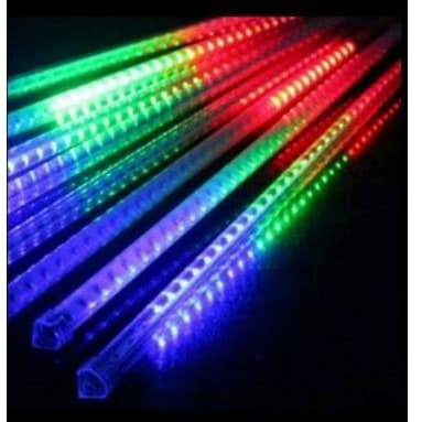 Lampu LED Hujan Meteor Dua Sisi RGB Warna Warni - Lampu Meteor LED - Kenji Shop