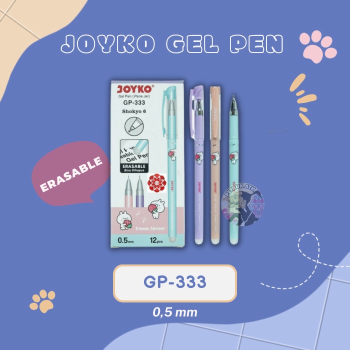 

[PCS] ERASABLE GEL PEN / PULPEN / PENA BISA DIHAPUS JOYKO GP-333 SHOKYO 0.5 MM*