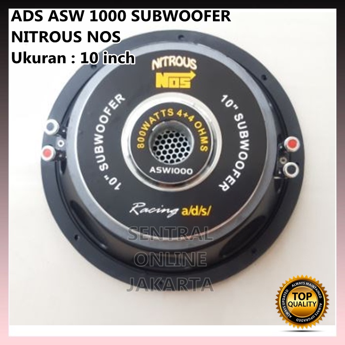 SPEAKER SUBWOOFER 10 inch ADS ASW1000 Nitrous NOS 10" ADS ASW 1000