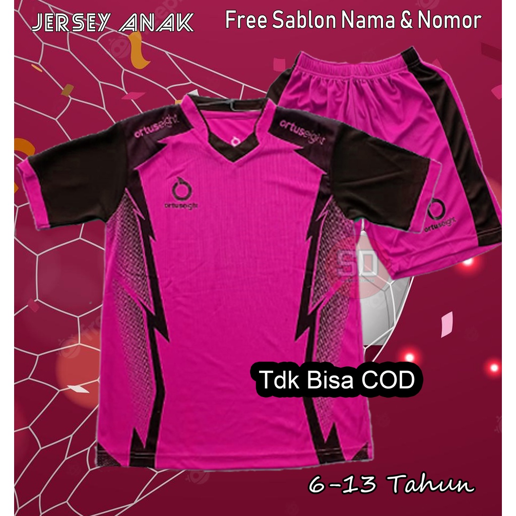 Jersey Baju Anak Laki Laki Perempuan 6-13 Tahun Free sablon Nama dan Nomor Punggung