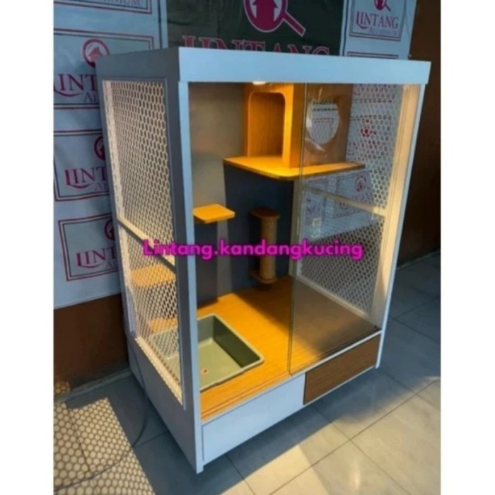 RUMAH KANDANG IMUT KUCING KESAYANGAN  KANDANG HEWAN KUCING MODEL AQUARIUM