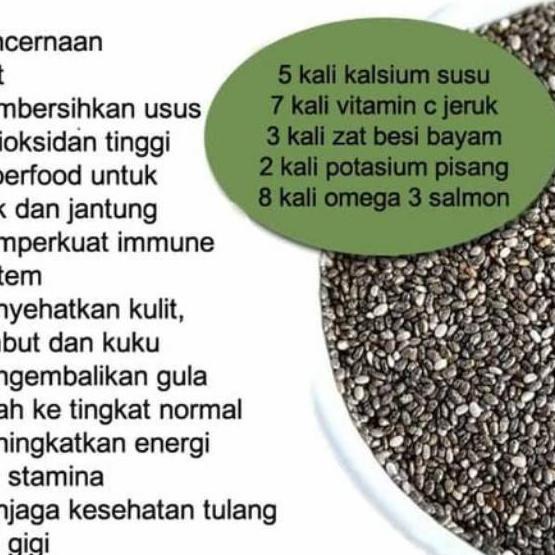 

BAYAR DITEMPAT✔️Chia Seed Organik 250gr - Black Chia Seed Organic Mexico - Biji Chia - Chea Seed - Ketto|SQ8