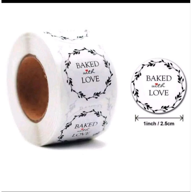 

stiker label baked with love
