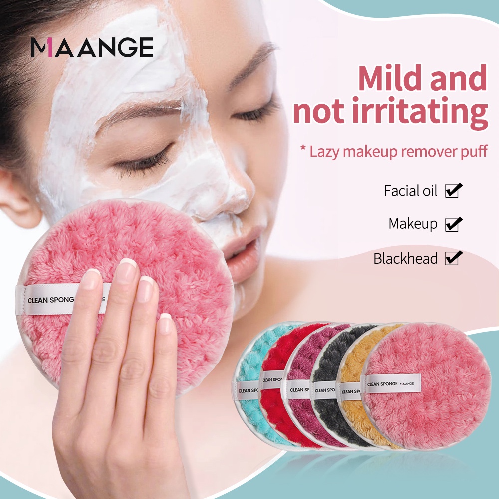 MAANGE Set Spons Puff Spons Pembersih Wajah Pembersih Makeup Bahan Fiber Lembut 51185