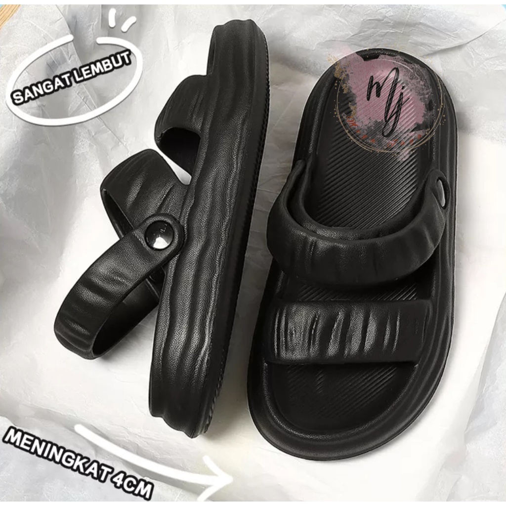 sandal wedges tali perempuan sandal karet wanita sandal tali wanita kekinian korea import sendal slip on EVA anti slip