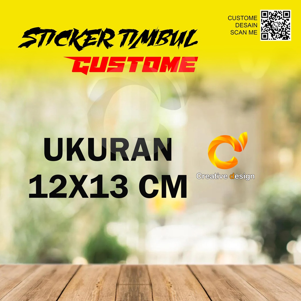 Jual STICKER TIMBUL RESIN CUSTOME UKURAN 12X13 CM Shopee Indonesia