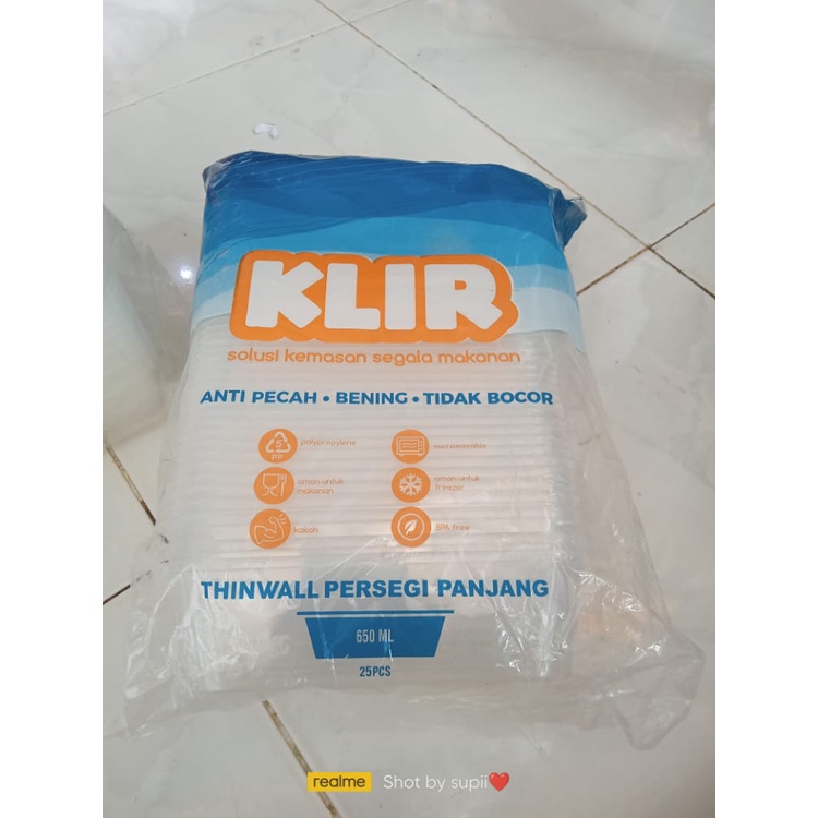 Thinwall 650ml ISI 25PCS Tempat salad Kotak box wadah plastik makan nasi food packing