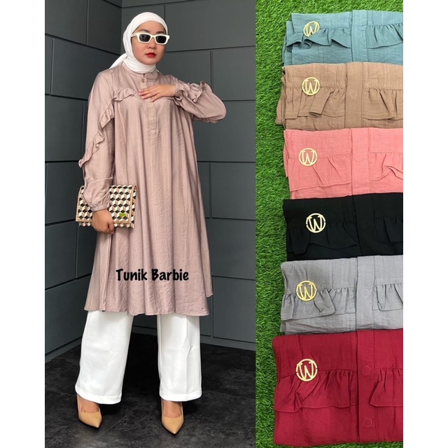 Tunik Barbie | Winody | Bahan Polo Linen Premium