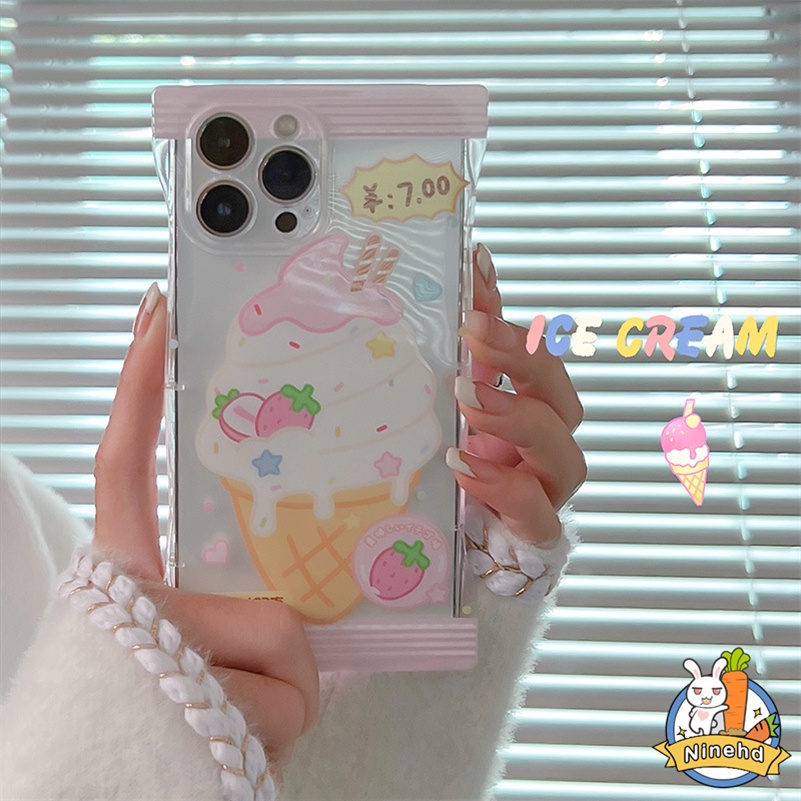 Huawei Y9 Prime 2019 Nova 7i Nova9 7i Pro Y90 Y70 Nova 5T 4e 3i 3e Y7A Y9s P30 Lite P20 Mate 30pro Cute Ice Cream Phone Case Bumper Tahan Debu Soft Case Sarung Pelindung