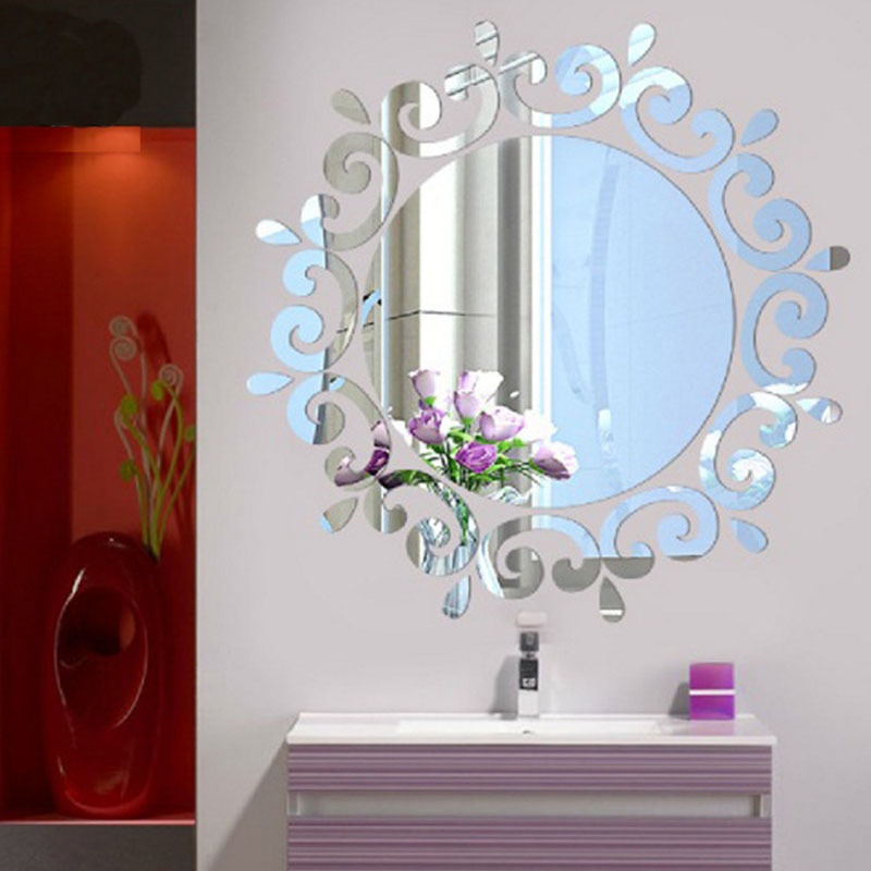 SOLEDI SL06 Stiker Dekorasi Dinding European Style Mirror Acrylic