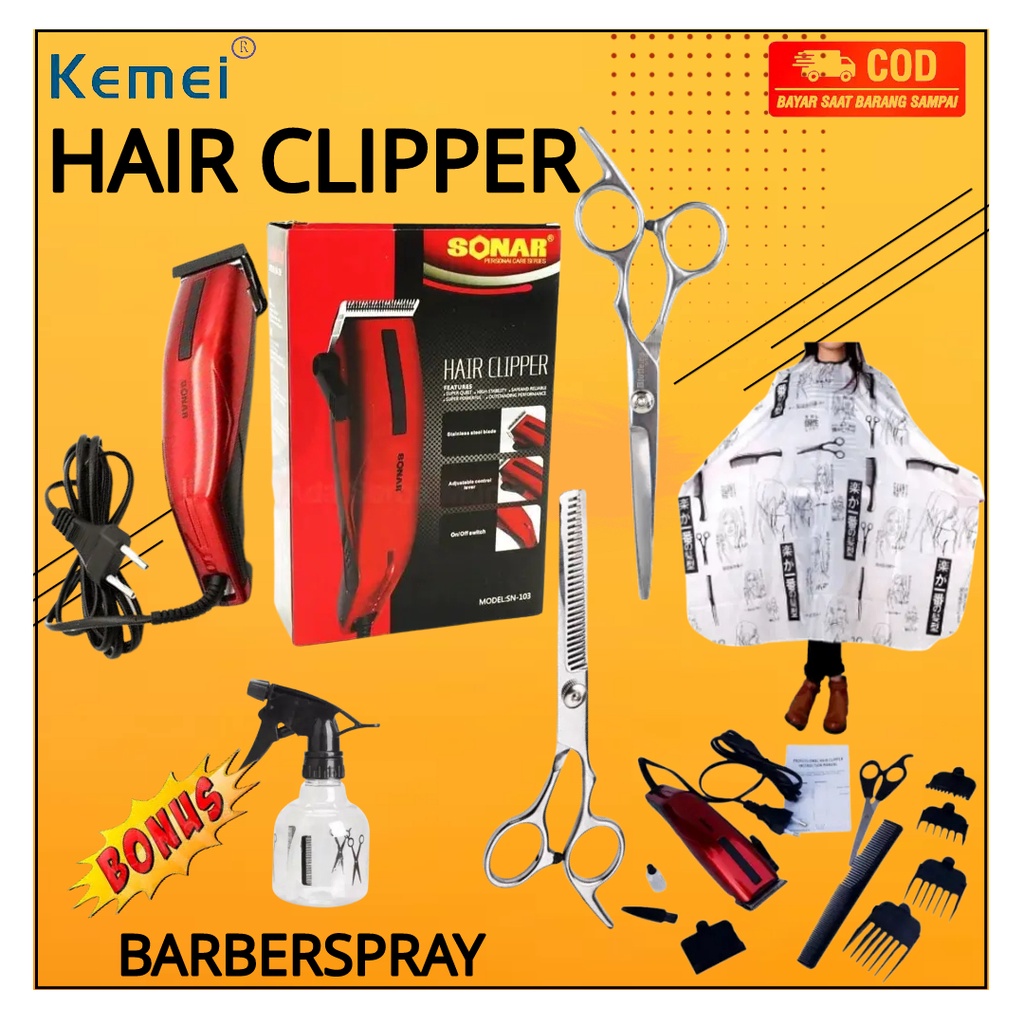 Alat Cukur Rambut Listrik Paket Barbershop Lengkap 1 Set