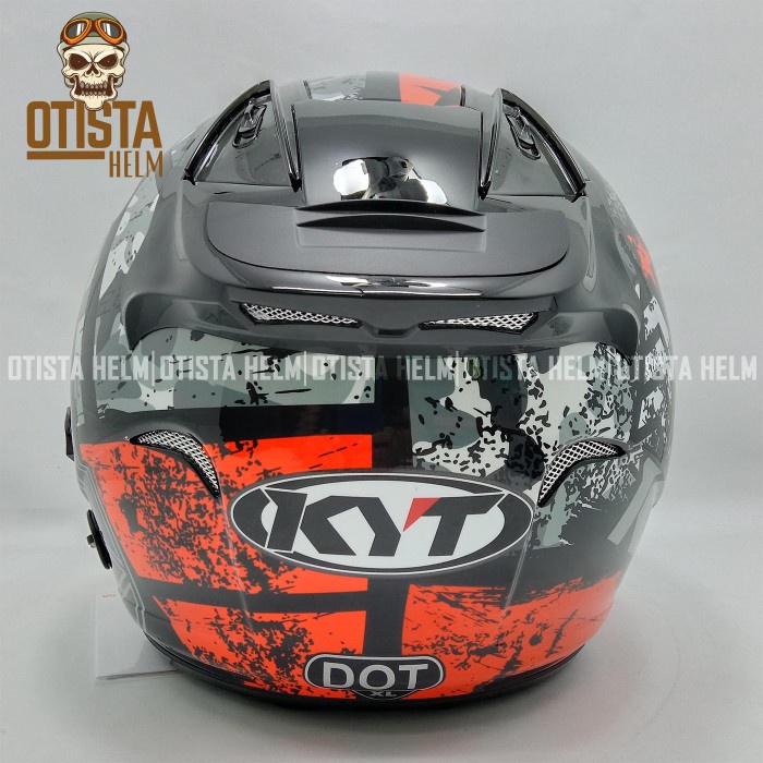 Helm Kyt Galaxy Slide #5 Black Red Flo Hitam Merah Half Face Corak