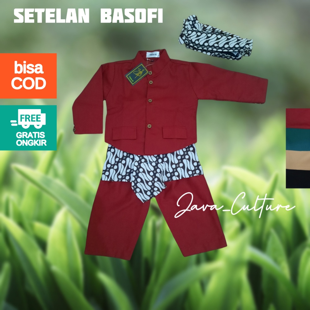 SETELAN BASOFI BAYI DAN ANAK TK-SD-SMP / SETELAN ADAT JAWA / SETELAN ASOFI ANAK