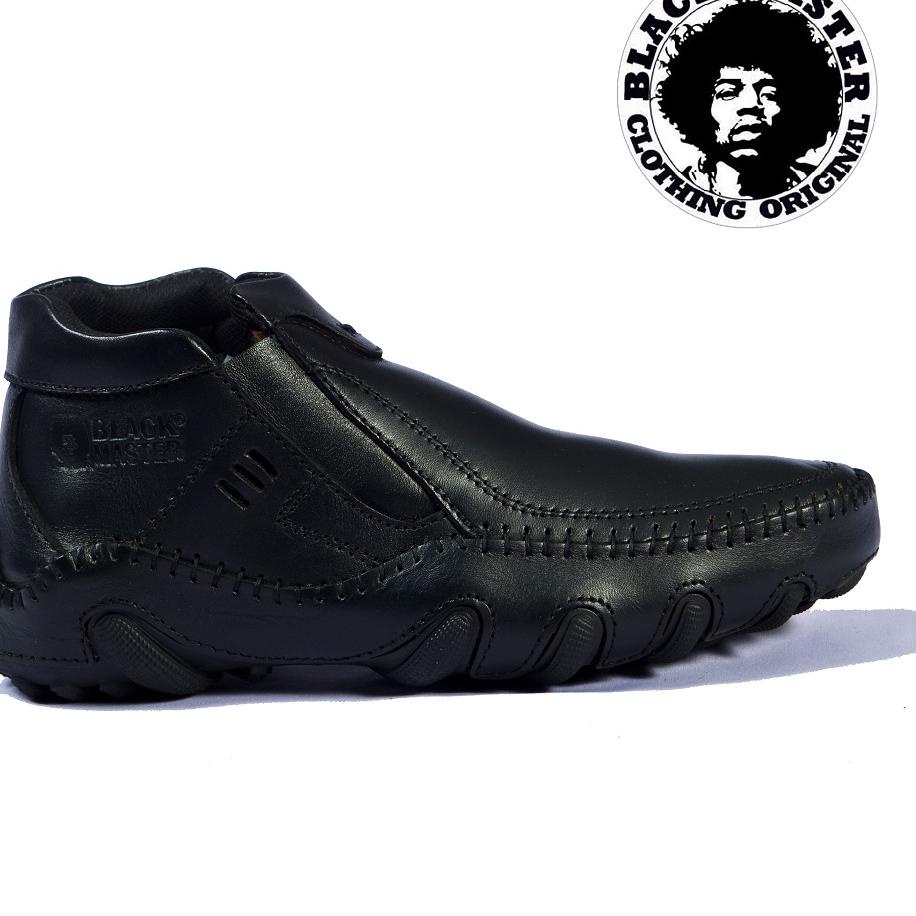 Tren Kekinian.. BLACK MASTER Sepatu Boots Pria Kulit Asli Gatuso Sepatu Boots Resleting Semi Formal 