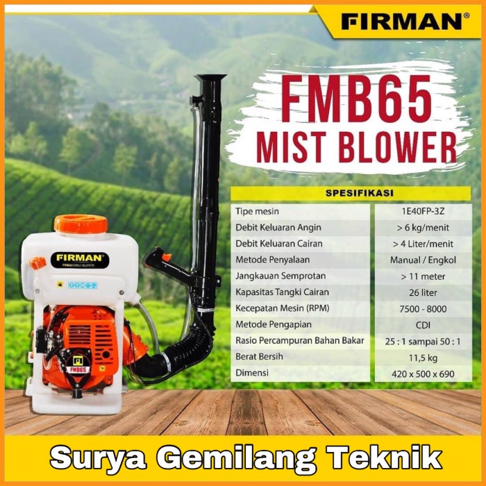 Mist Blower Firman Fmb65 Ulv Cold Fogger-Fogging Embun Sprayer