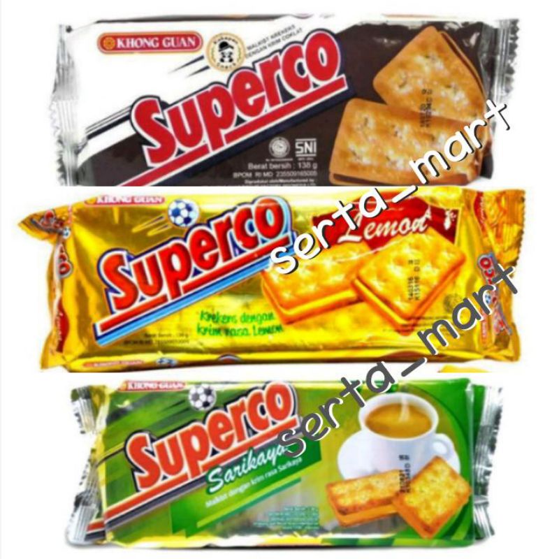 

Khong Guan Superco 138gr - Biskuit Superco Malkist Crackers Coklat / Lemon / Srikaya