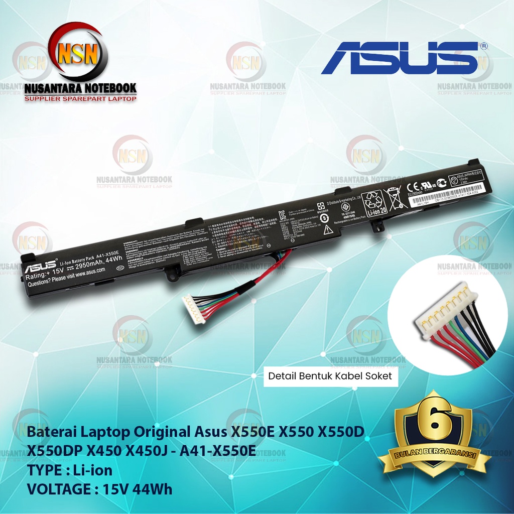 Baterai Original ASUS X550E X550 X550D X550DP X450 X450J A41-X550E