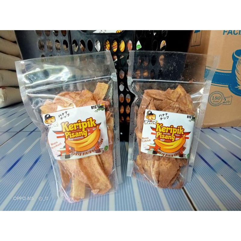 

Jajanan Enak Keripik Pisang Cemilan Sehat Rasa Strawberry dan Coklat wish