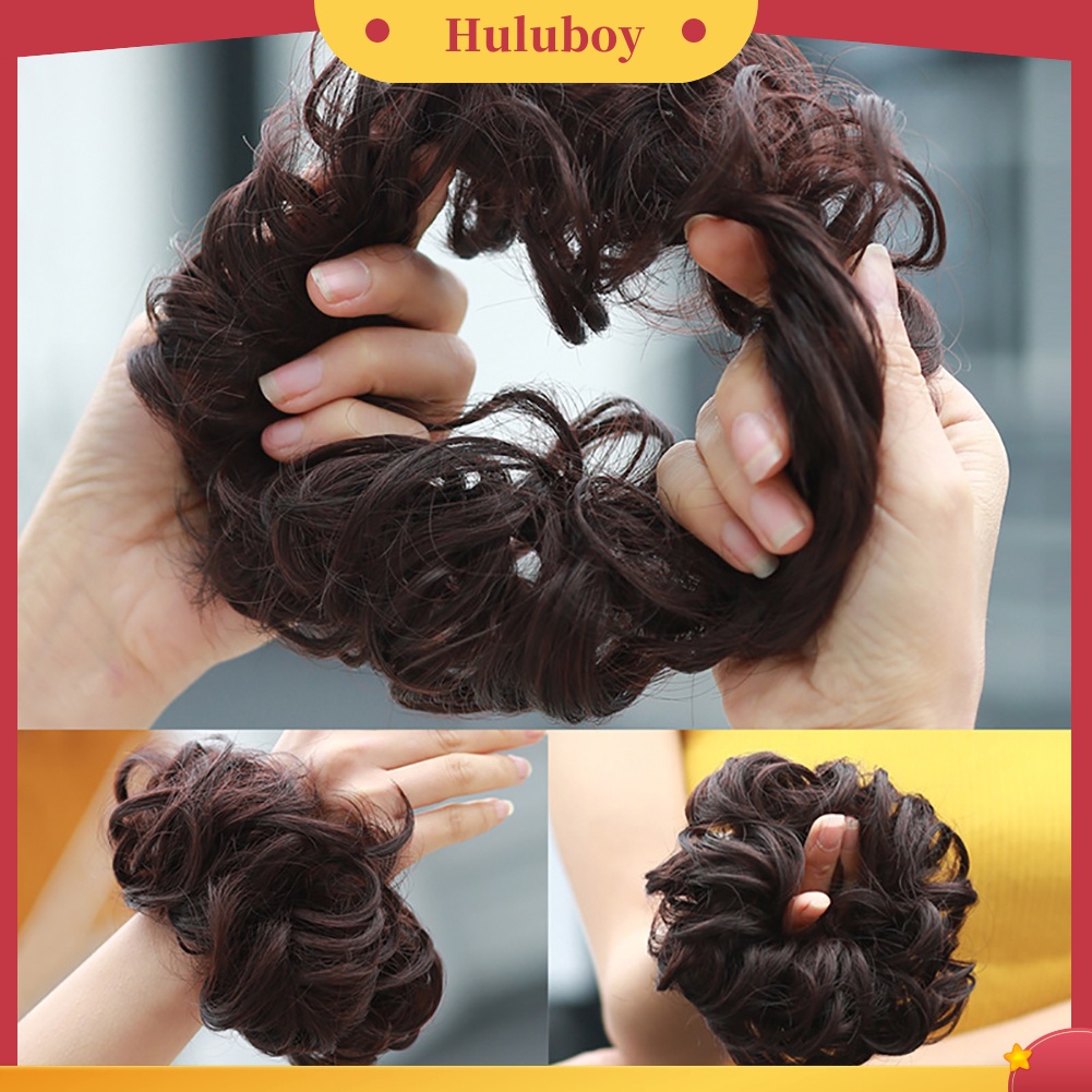Wig Rambut Palsu Model Keriting Bahan Serat Sintetis Untuk Wanita
