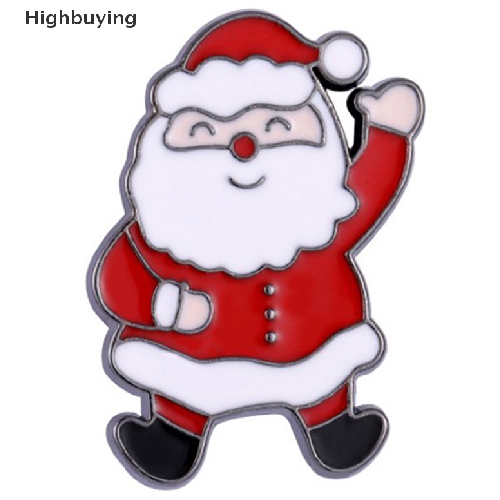 Hbid Kartun Natal Bros Natal Santa Claus Pohon Natal Bell Enamel Pin Lucu Lencana Topi Denim Kerah Pin Festival Pesta Perhiasan Hadiah Glory