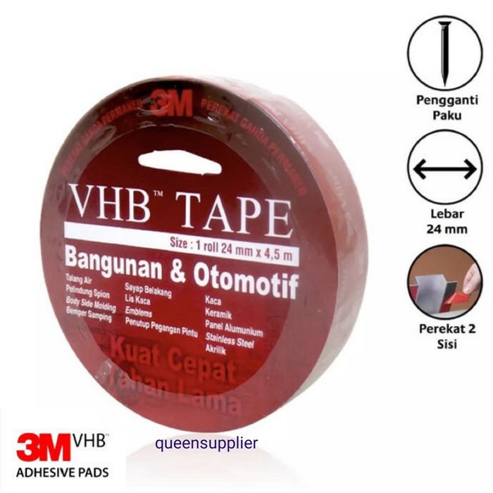 

Double Tape Super Kuat Super Lengket Merk 3M VHB Original lebar 24 mm